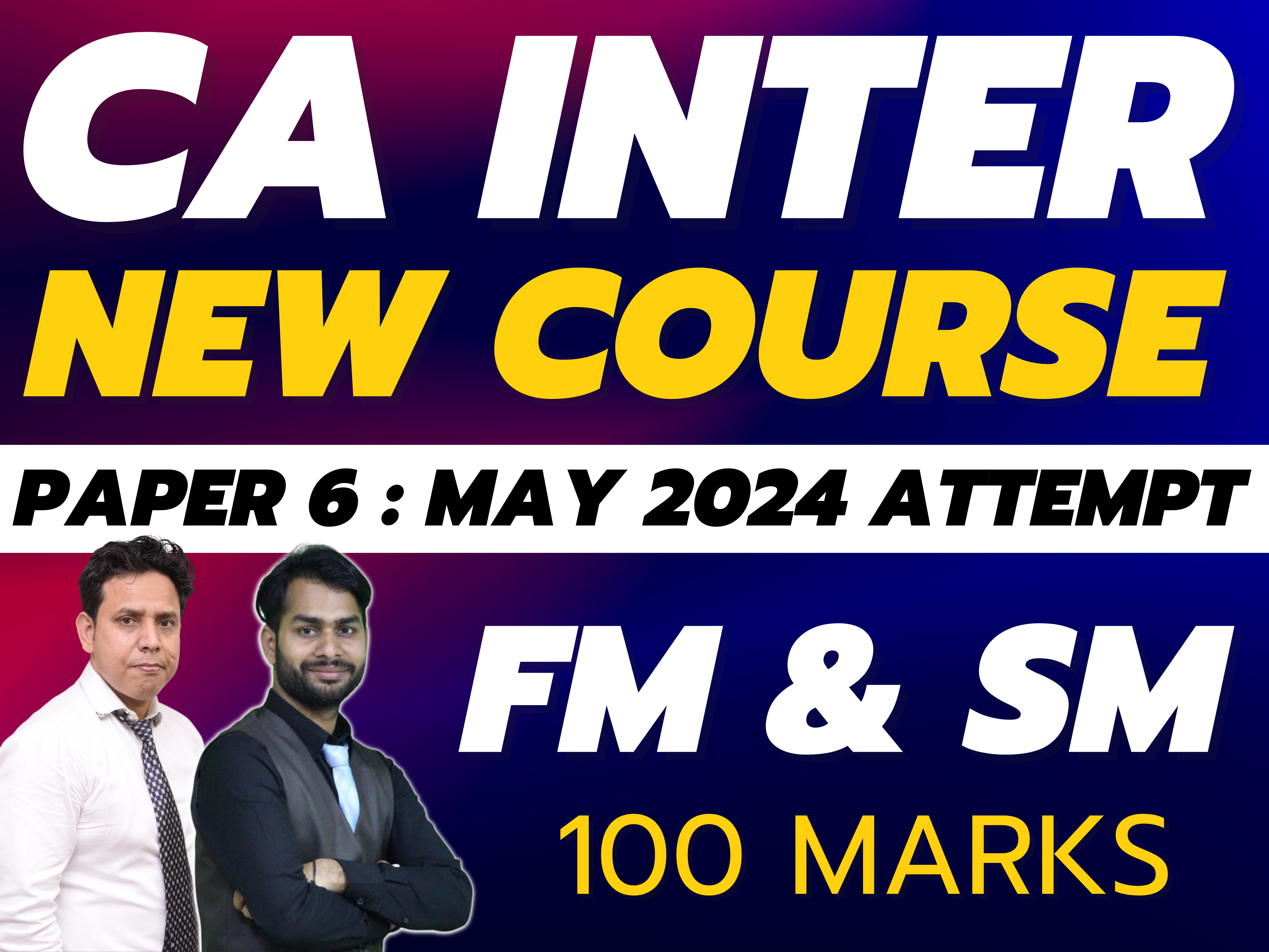 ca inter new course FM and SM for may 2024